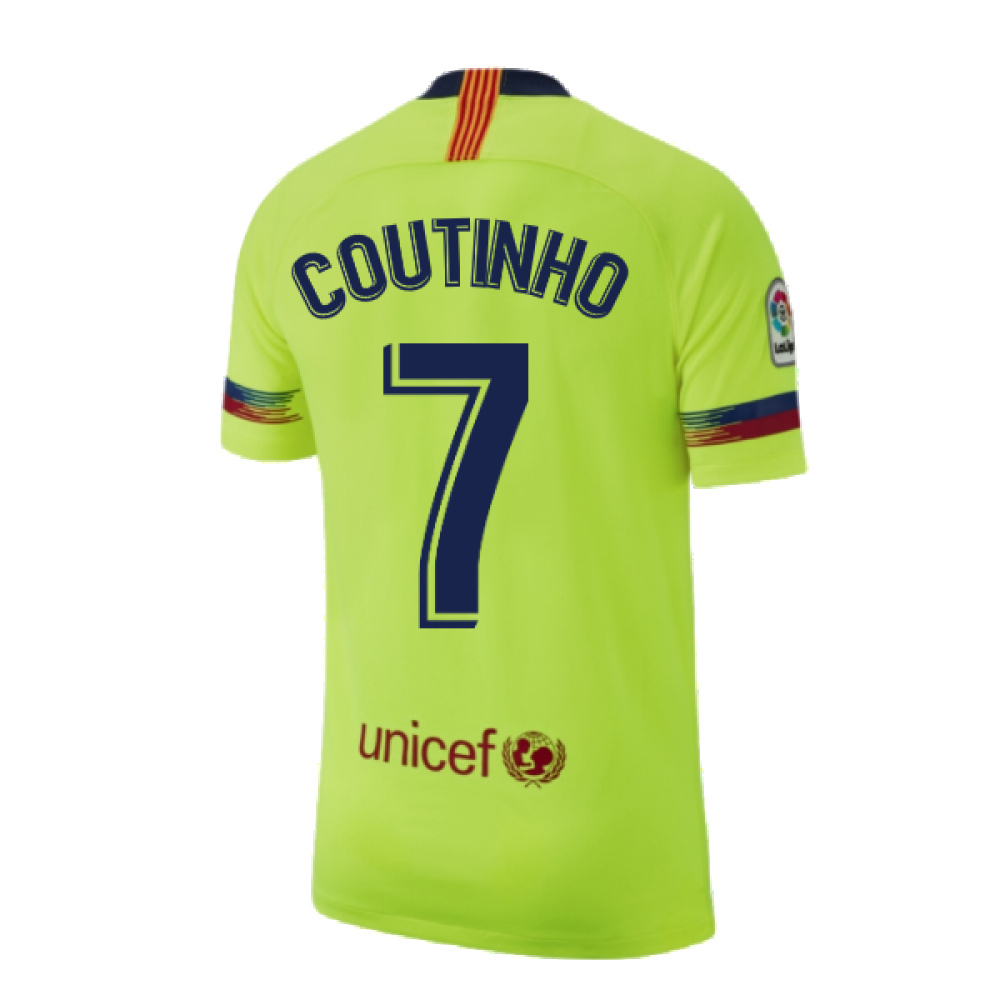 Barcelona 2018-19 Away Shirt ((Excellent) S) (Coutinho 7)_2