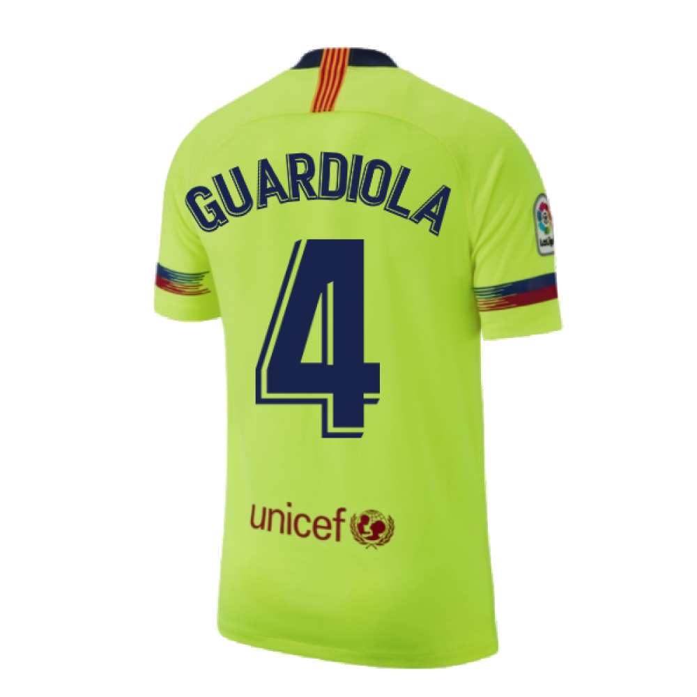 Barcelona 2018-19 Away Shirt ((Excellent) S) (Guardiola 4)_2