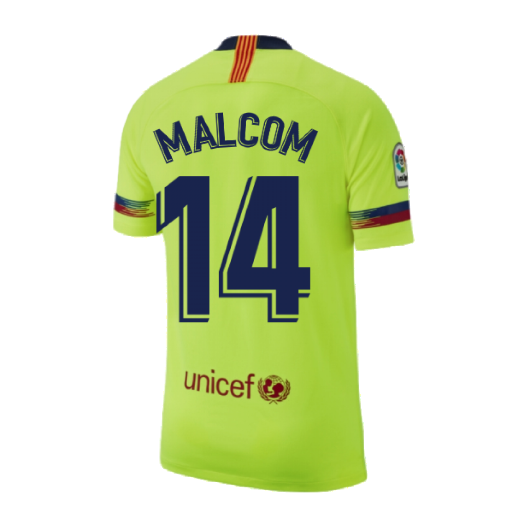 Barcelona 2018-19 Away Shirt ((Excellent) S) (Malcom 14)_2