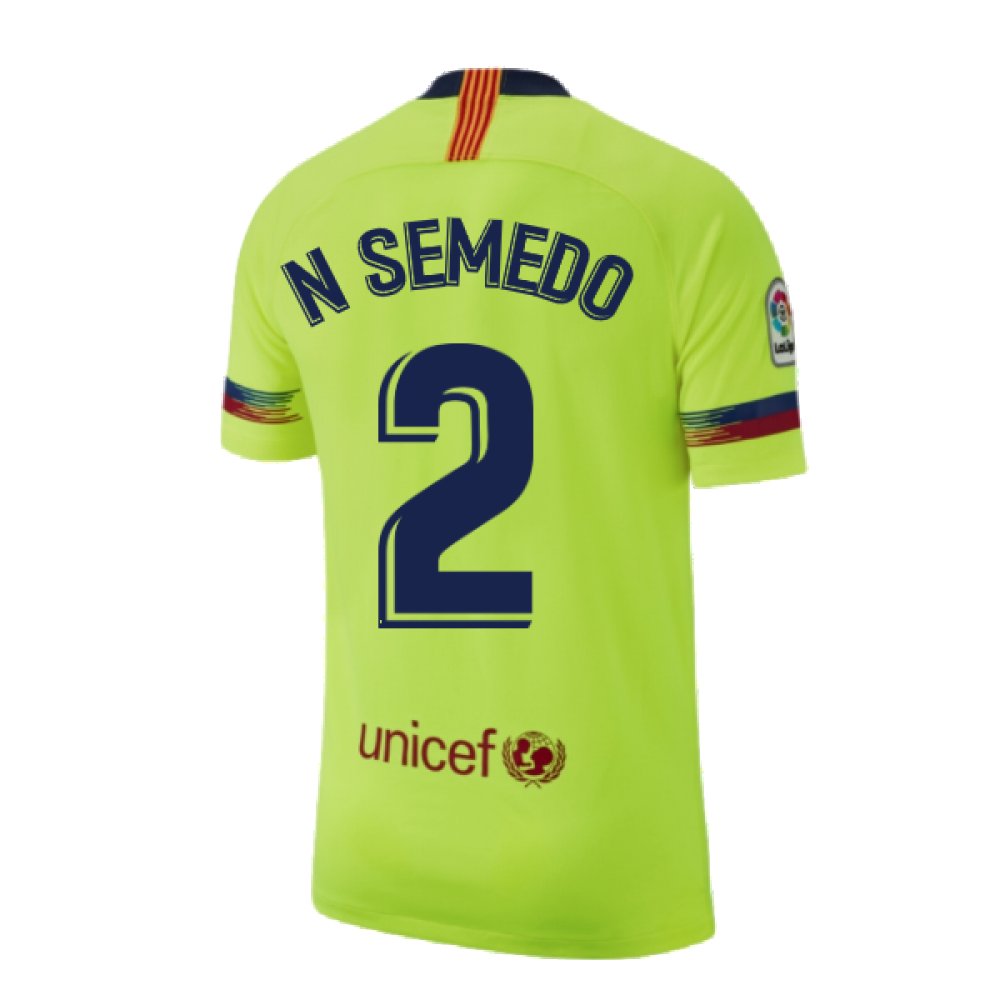 Barcelona 2018-19 Away Shirt ((Excellent) S) (N Semedo 2)_2