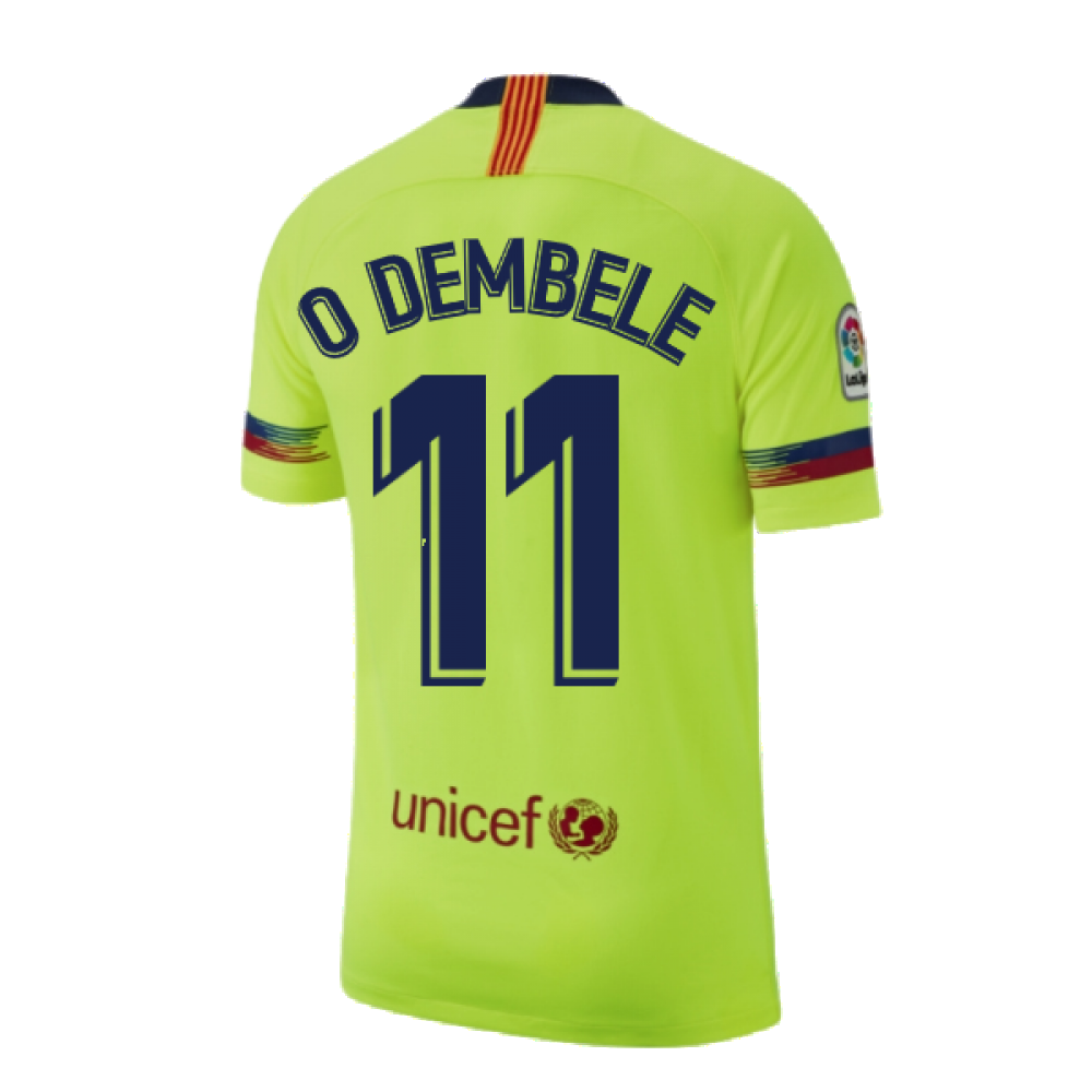 Barcelona 2018-19 Away Shirt ((Excellent) S) (O Dembele 11)_2