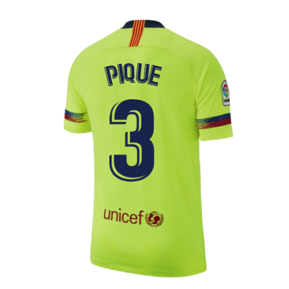 Barcelona 2018-19 Away Shirt ((Excellent) S) (Pique 3)_2