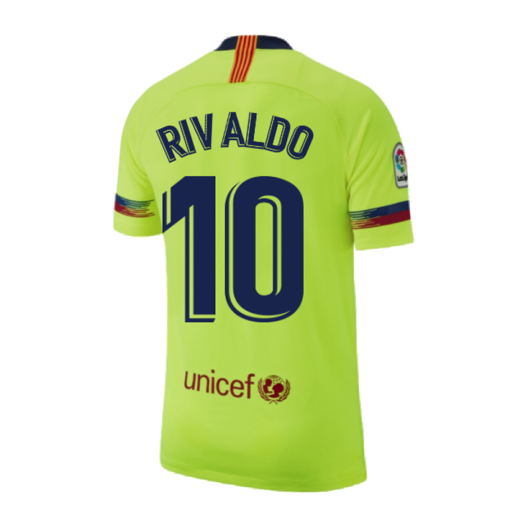 Barcelona 2018-19 Away Shirt ((Excellent) S) (Rivaldo 10)_2