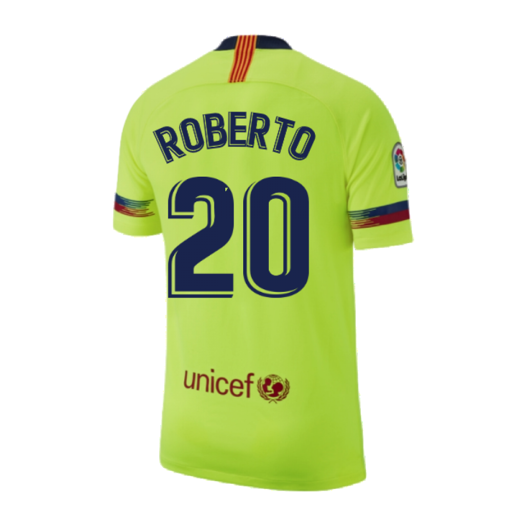 Barcelona 2018-19 Away Shirt ((Excellent) S) (Roberto 20)_2