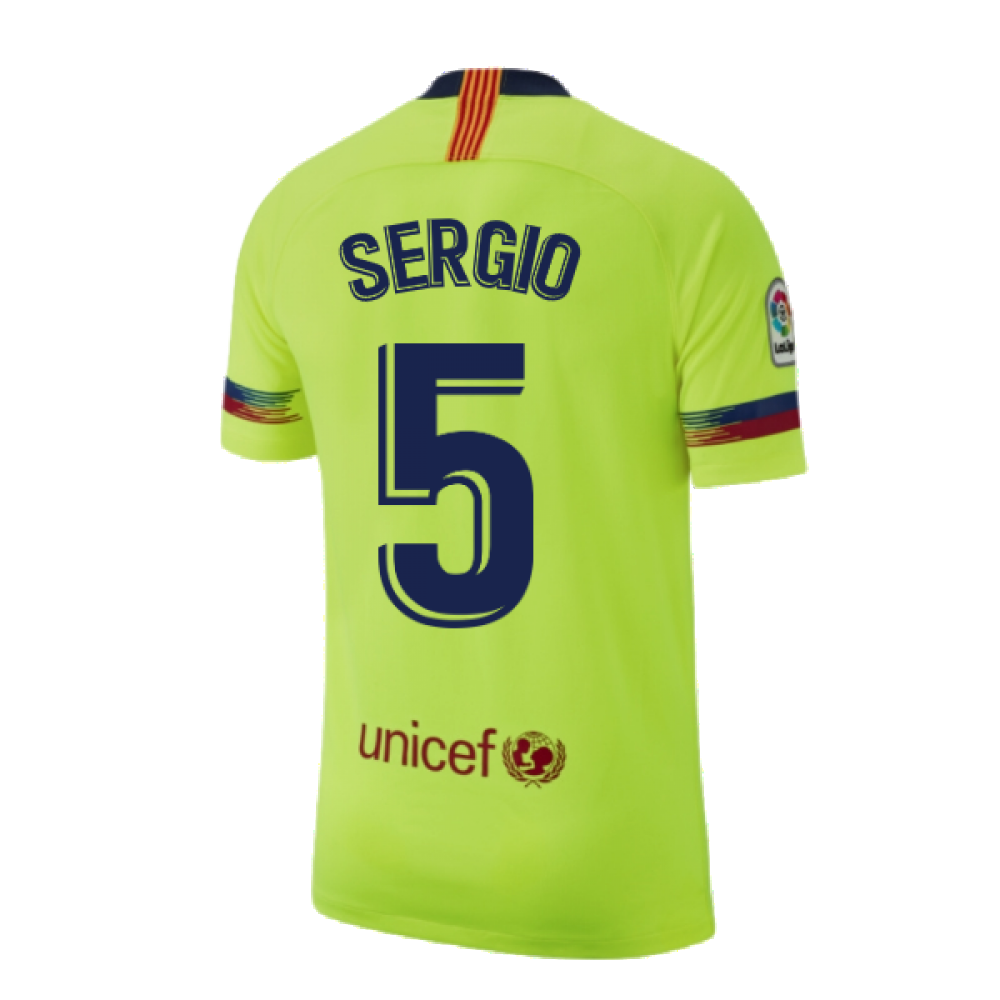 Barcelona 2018-19 Away Shirt ((Excellent) S) (Sergio 5)_2