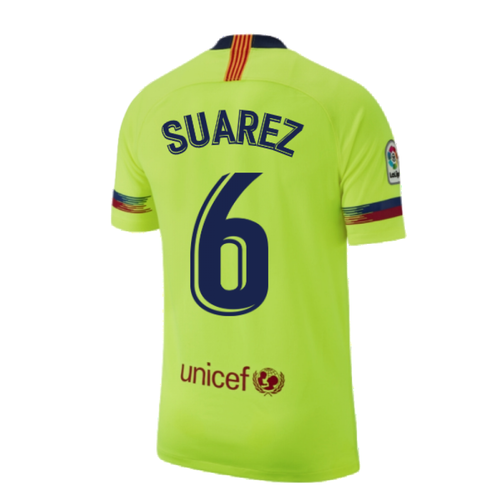 Barcelona 2018-19 Away Shirt ((Excellent) S) (Suarez 6)_2