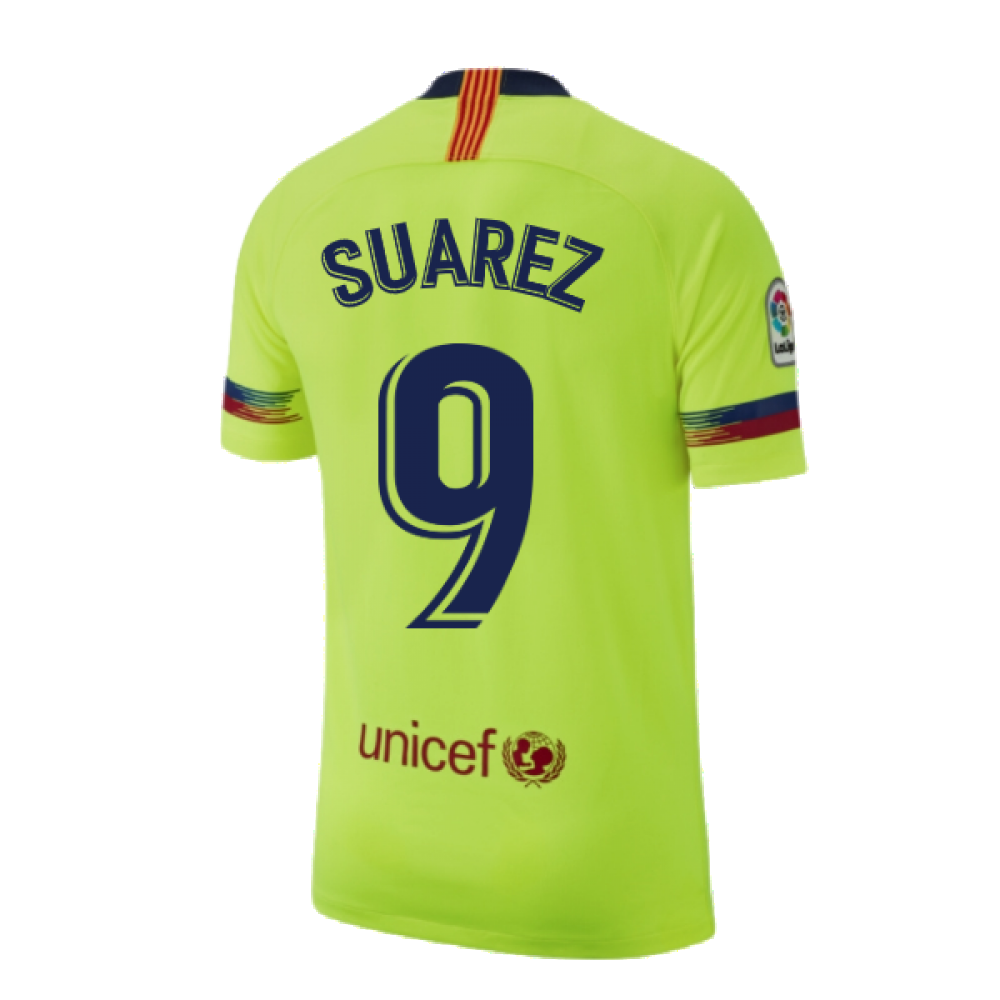 Barcelona 2018-19 Away Shirt ((Excellent) S) (Suarez 9)_2