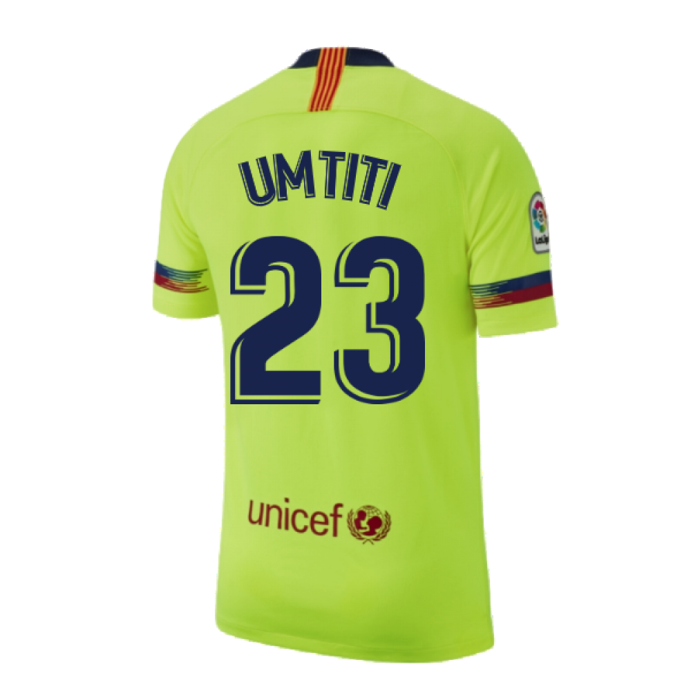 Barcelona 2018-19 Away Shirt ((Excellent) S) (Umtiti 23)_2