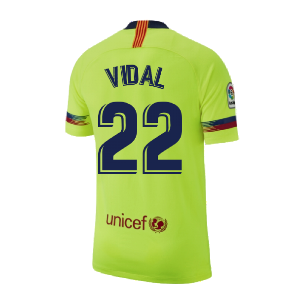 Barcelona 2018-19 Away Shirt ((Excellent) S) (Vidal 22)_2