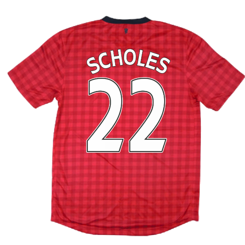 Manchester United 2012-13 Home Shirt ((Excellent) M) (Scholes 22)_2