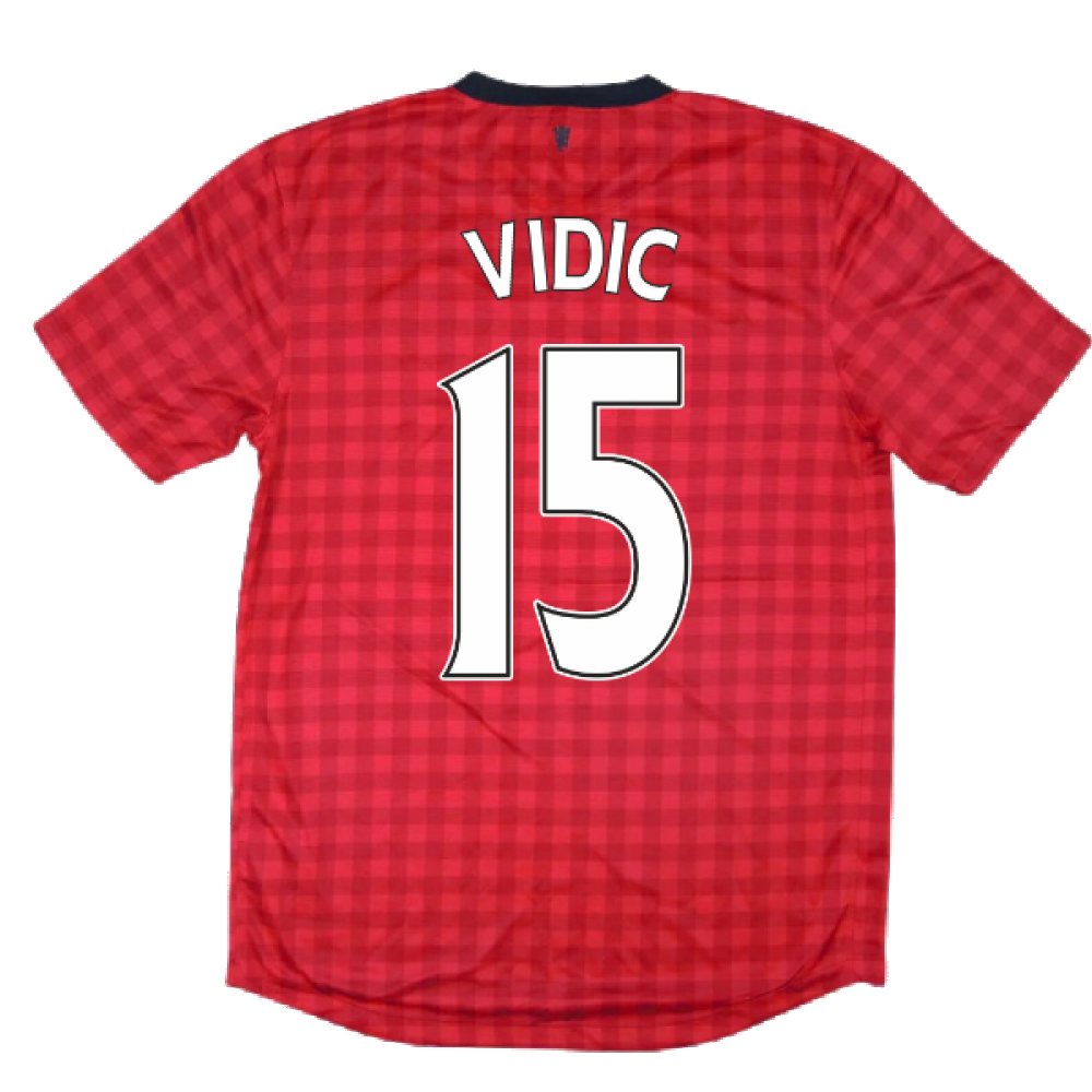 Manchester United 2012-13 Home Shirt ((Excellent) M) (Vidic 15)_2