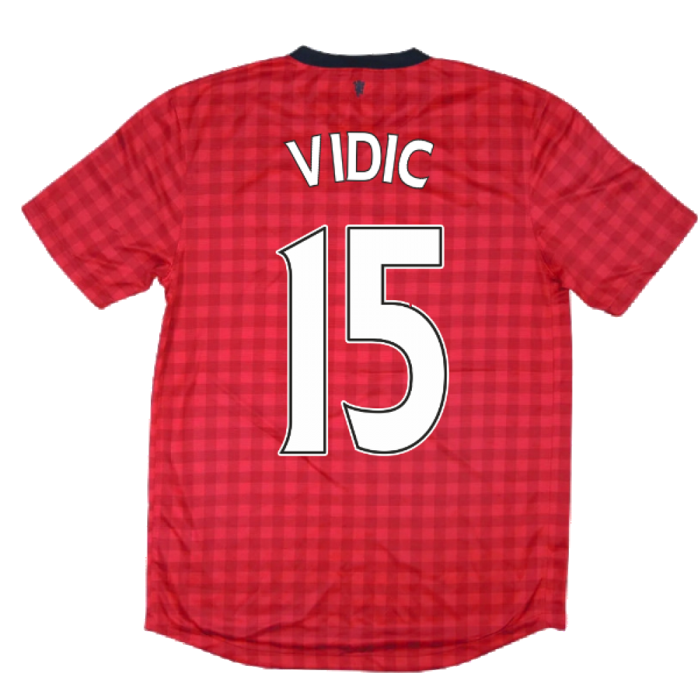 Manchester United 2012-13 Home Shirt ((Excellent) S) (Vidic 15)_2