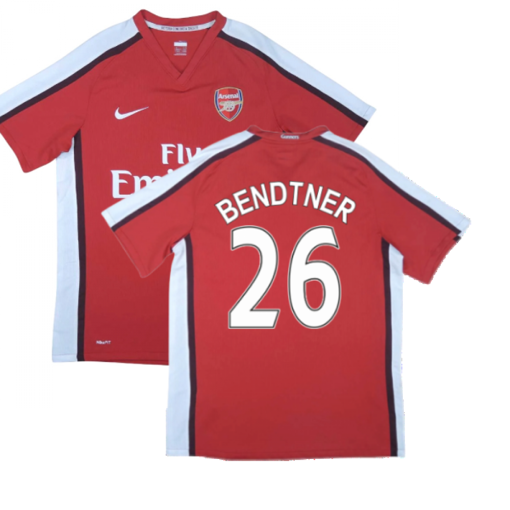 Arsenal 2008-10 Home Shirt ((Excellent) L) (Bendtner 26)_0