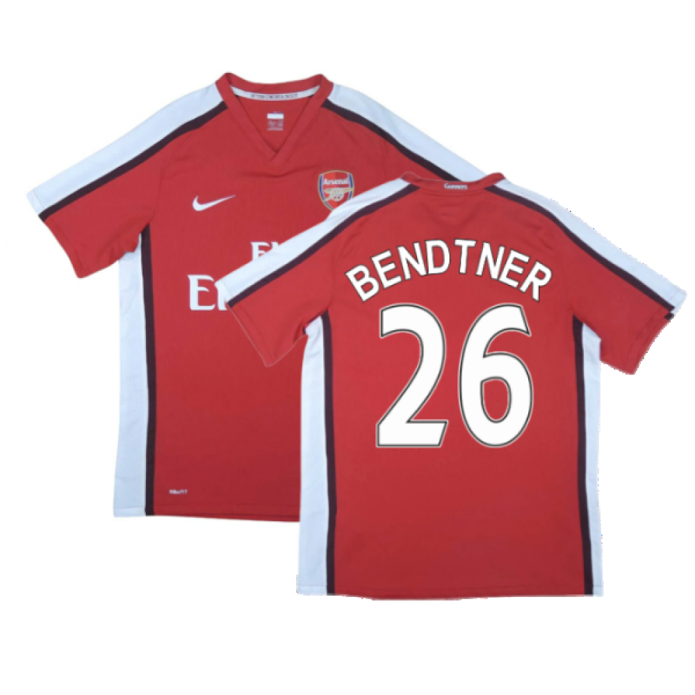 Arsenal 2008-10 Home Shirt ((Excellent) XL) (Bendtner 26)_0