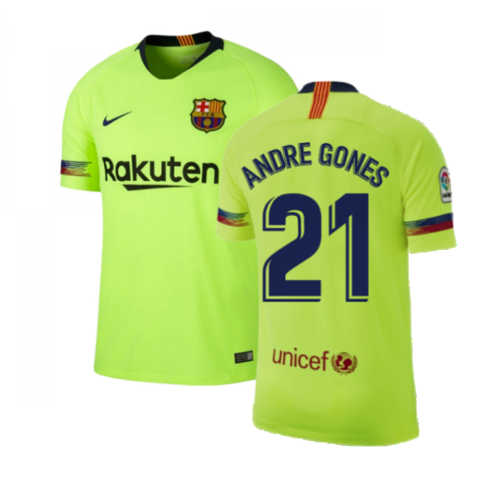 Barcelona 2018-19 Away Shirt ((Excellent) S) (Andre Gones 21)_0