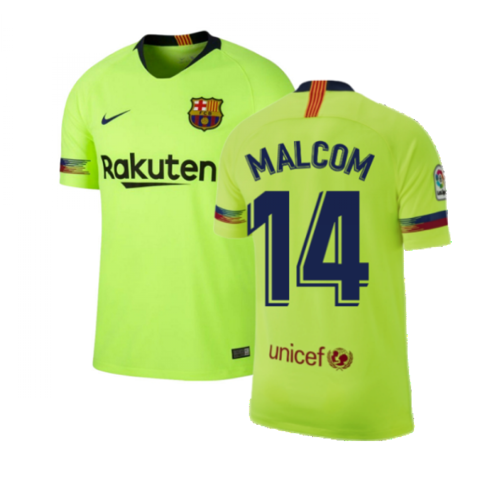 Barcelona 2018-19 Away Shirt ((Excellent) S) (Malcom 14)_0