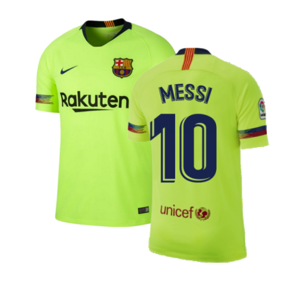 Barcelona 2018-19 Away Shirt ((Excellent) S) (Messi 10)_0