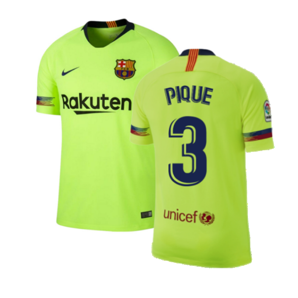 Barcelona 2018-19 Away Shirt ((Excellent) S) (Pique 3)_0