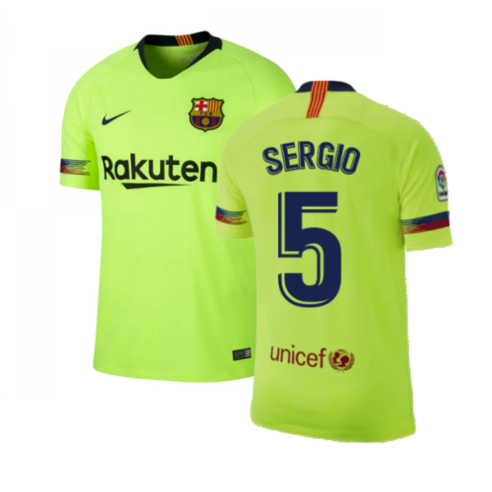 Barcelona 2018-19 Away Shirt ((Excellent) S) (Sergio 5)_0