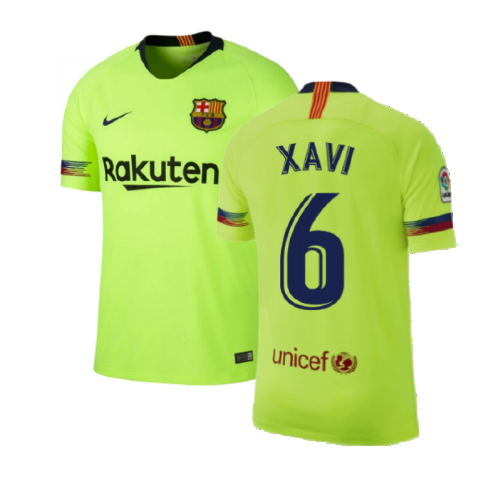 Barcelona 2018-19 Away Shirt ((Excellent) S) (Xavi 6)_0