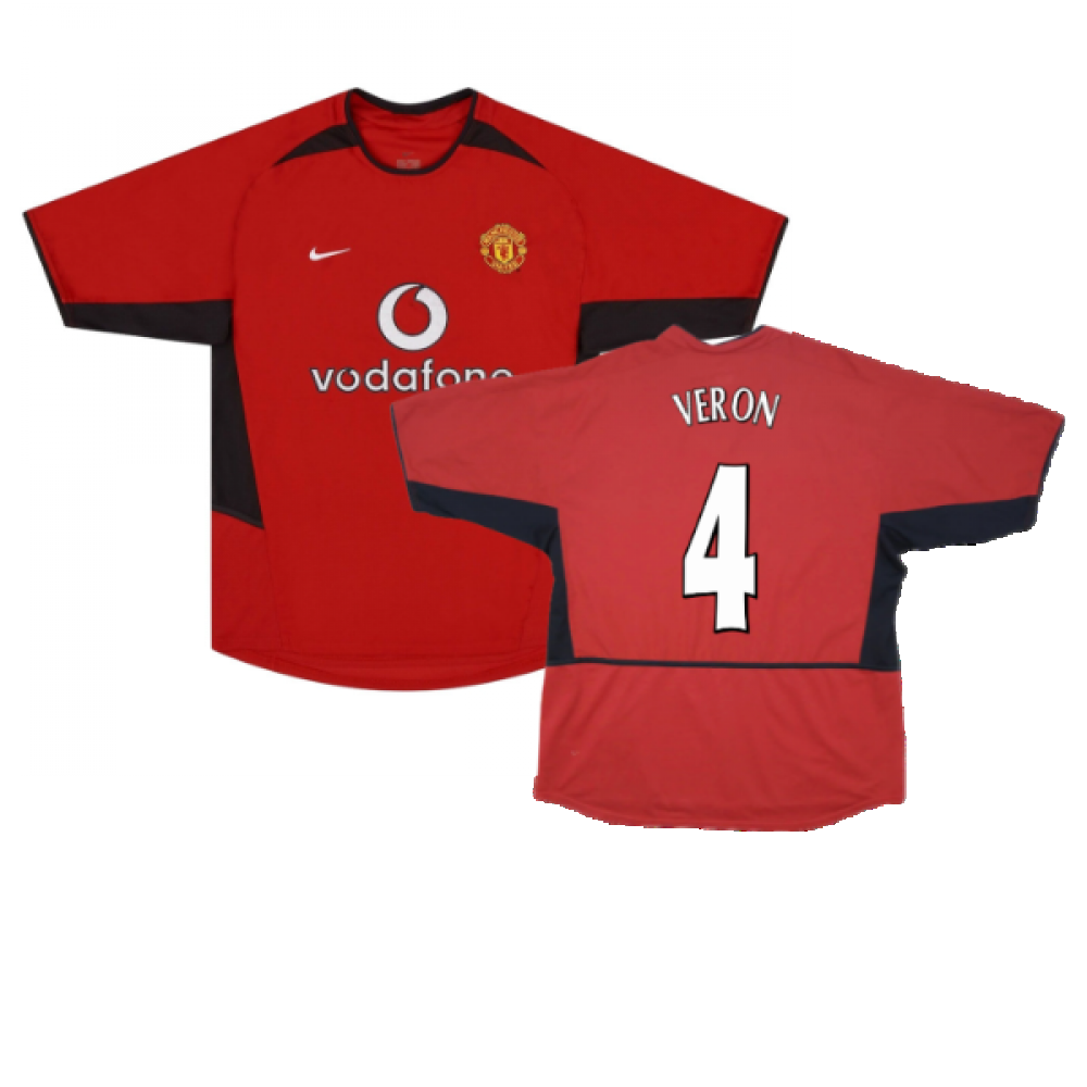 Manchester United 2002-04 Home Shirt ((Very Good) XL) (Veron 4)