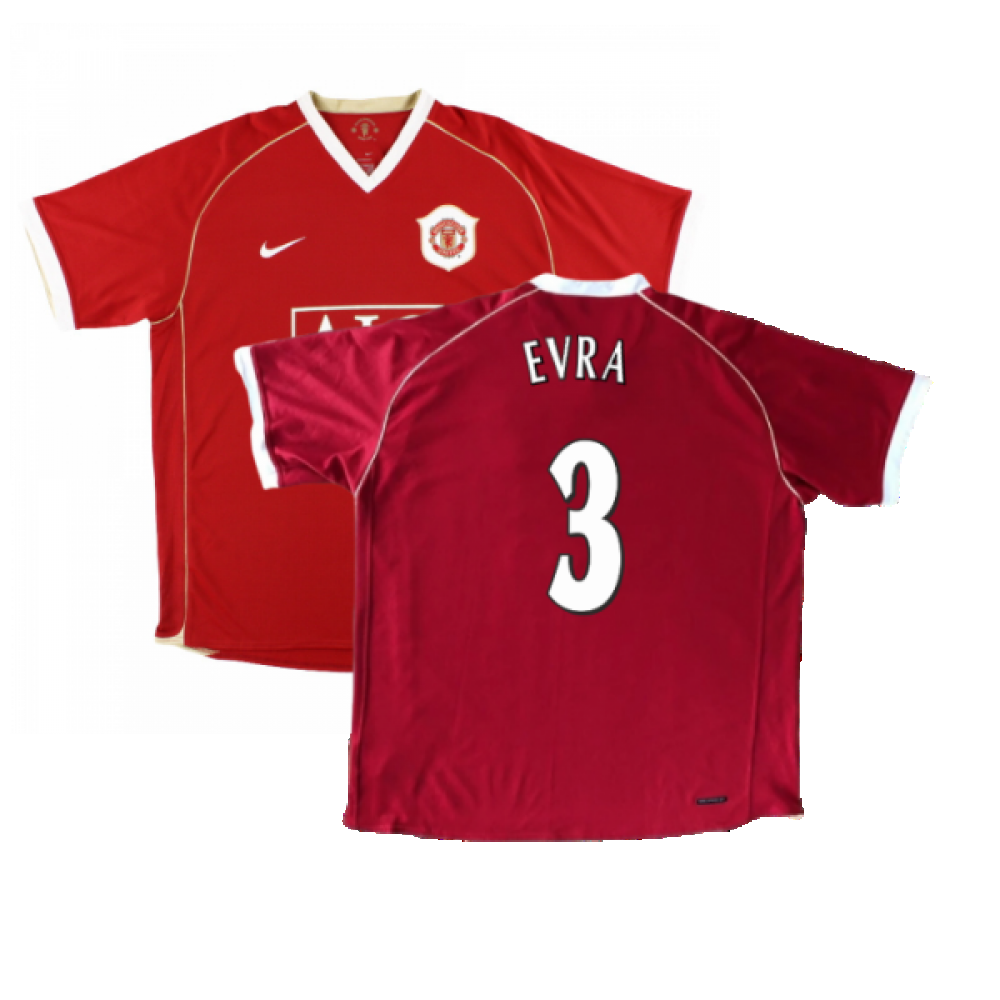 Manchester United 2006-07 Home Shirt ((Very Good) M) (Evra 3)