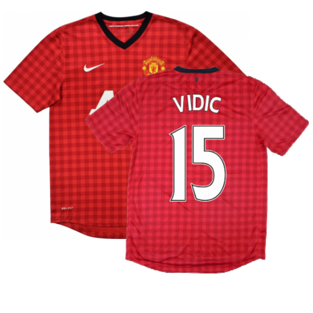 Manchester United 2012-13 Home Shirt ((Excellent) S) (Vidic 15)_0