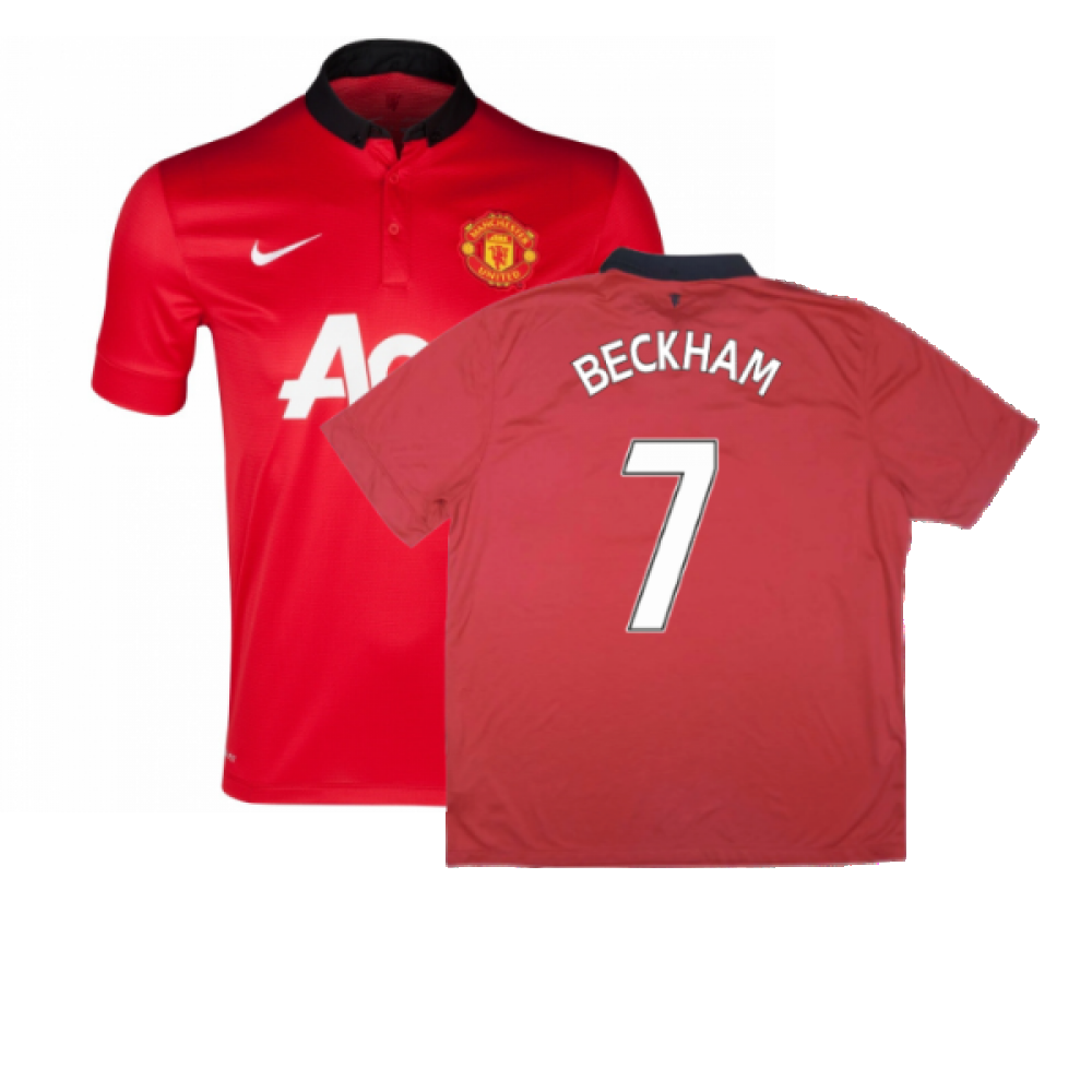 Manchester United 2013-14 Home Shirt ((Excellent) M) (BECKHAM 7)