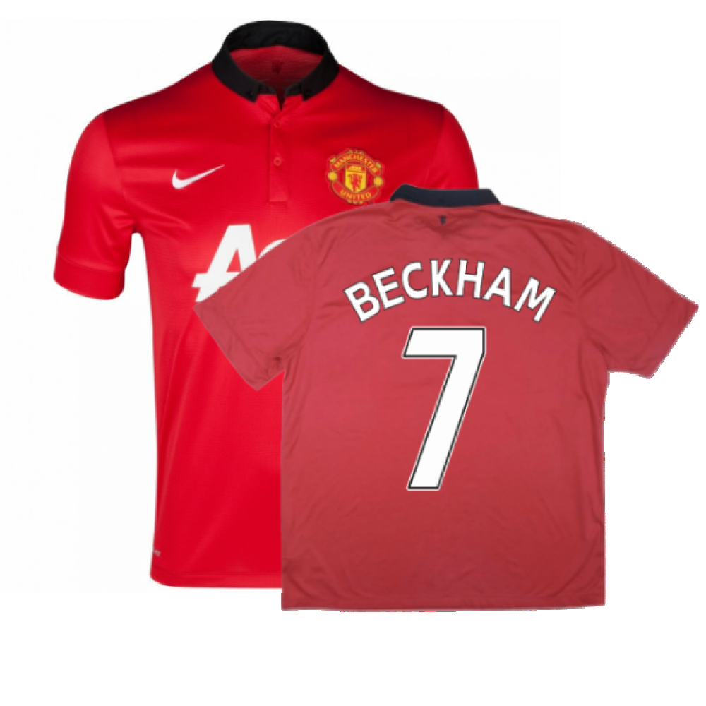 Manchester United 2013-14 Home Shirt ((Excellent) XL) (BECKHAM 7)_0