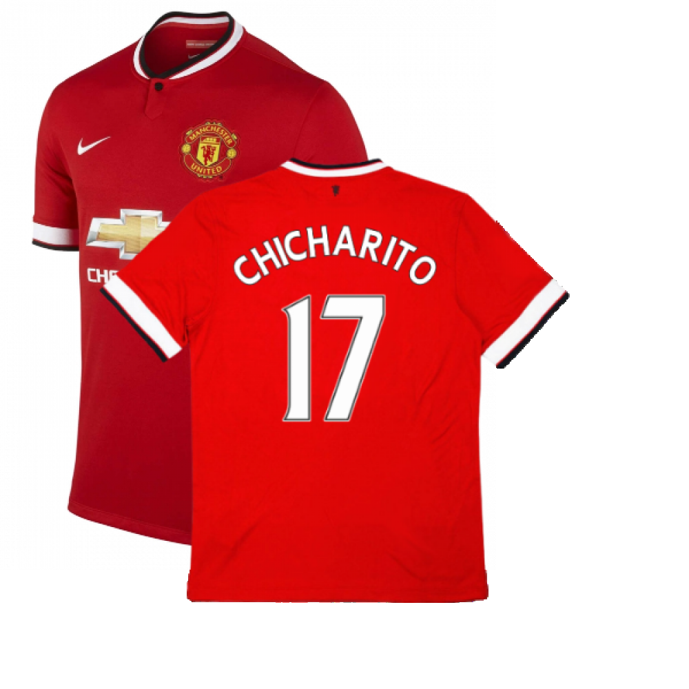 Manchester United 2014-15 Home Shirt ((Excellent) M) (Chicharito 17)