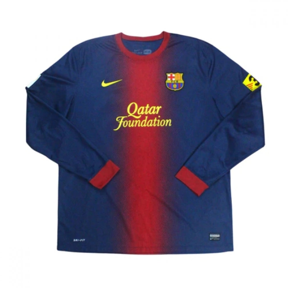 Barcelona 2012-13 Home Long Sleeve Shirt (XL) (Mint)_0