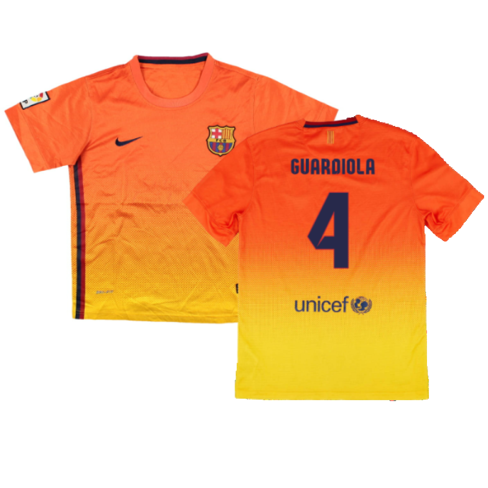 Barcelona 2012-13 Away Shirt (Sponsorless) (LB) (GUARDIOLA 4) (Very Good)_0