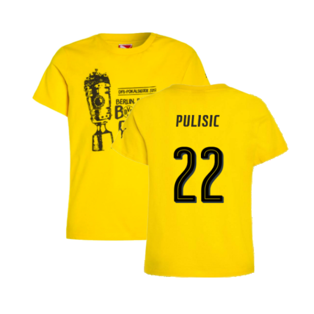 Borussia Dortmund 2016 17 Puma German Cup T Shirt L Pulisic 22 BN Soccer Clasico