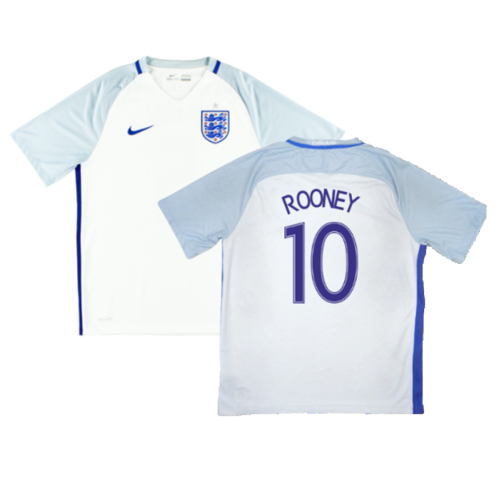 England 2016-17 Home Shirt (L) (Rooney 10) (Very Good)_0