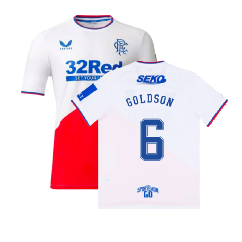 Rangers 2022-23 Away Shirt (L) (GOLDSON 6) (Mint)_0